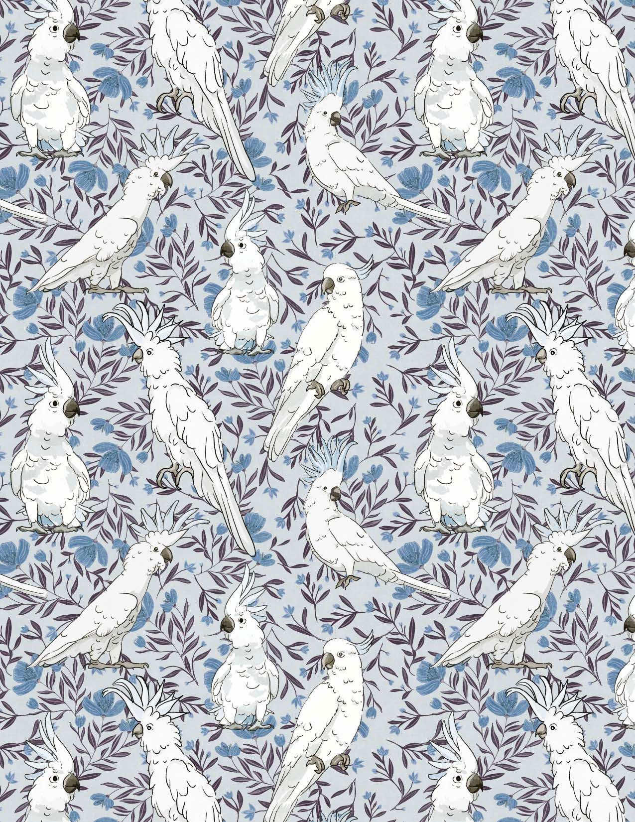 Cockatoo Floral Blue