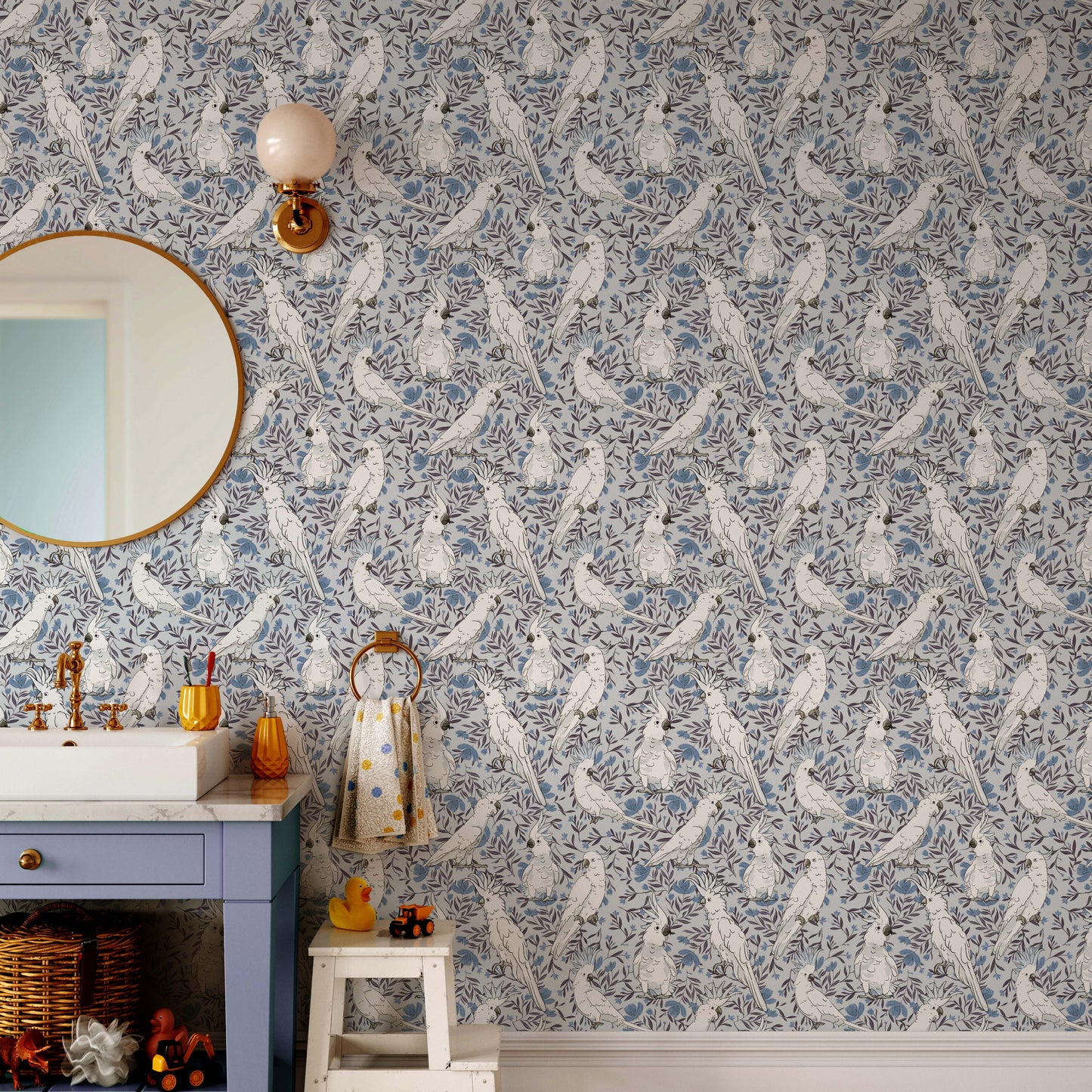 Cockatoo Floral Blue