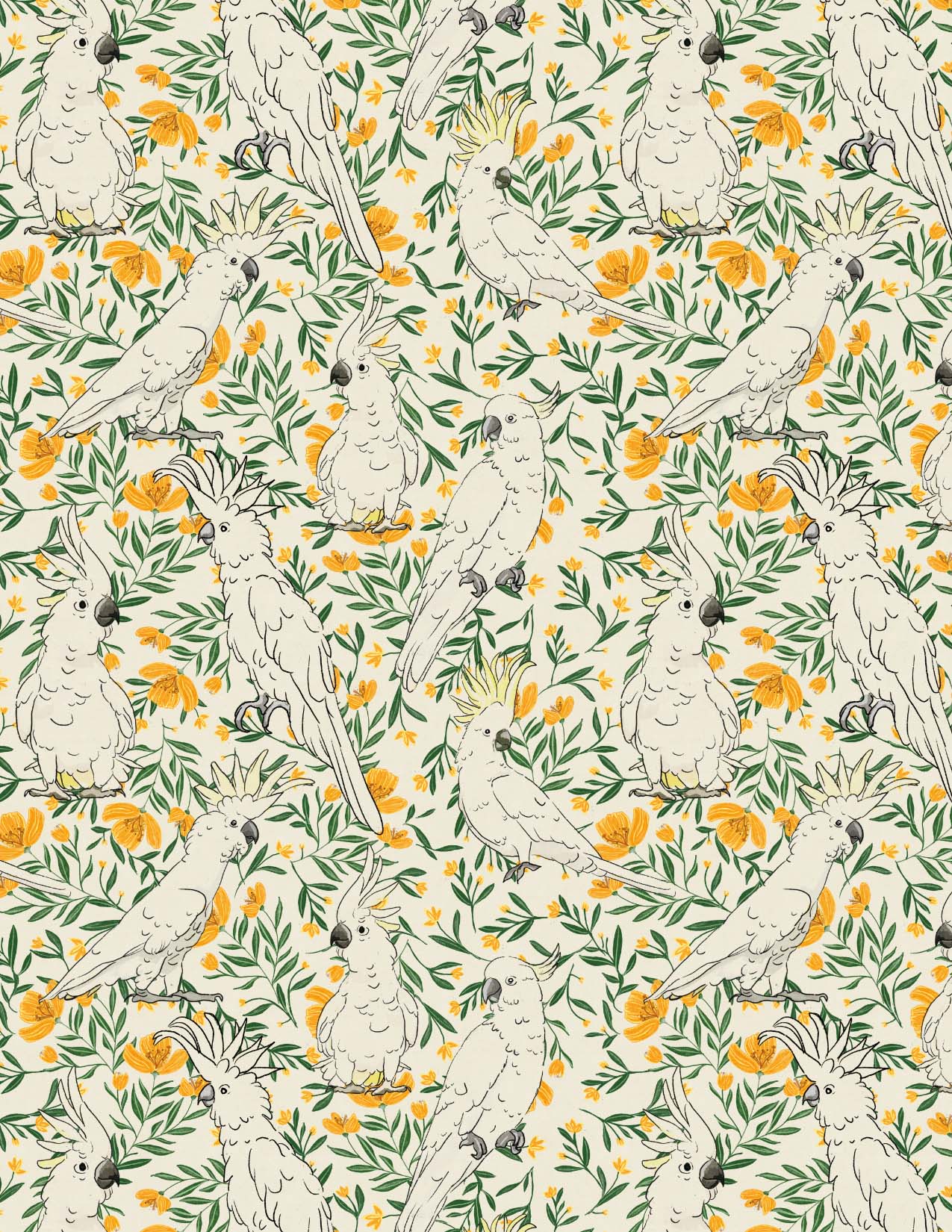 Cockatoo Floral Yellow
