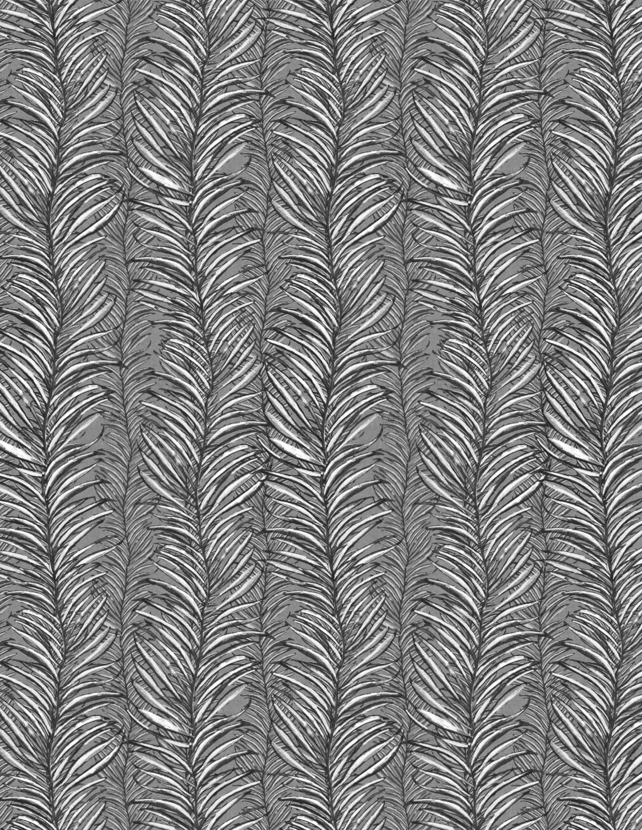 Palm Stripe Black and White