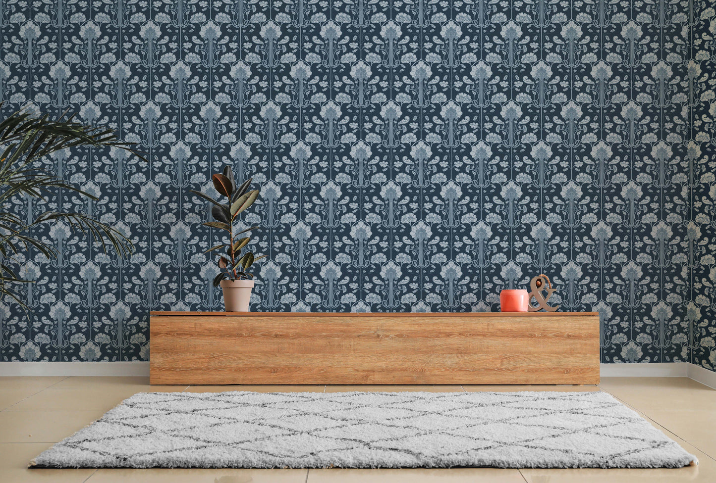 Art Deco Damask Navy