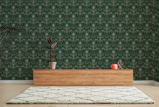 Art Deco Damask Evergreen