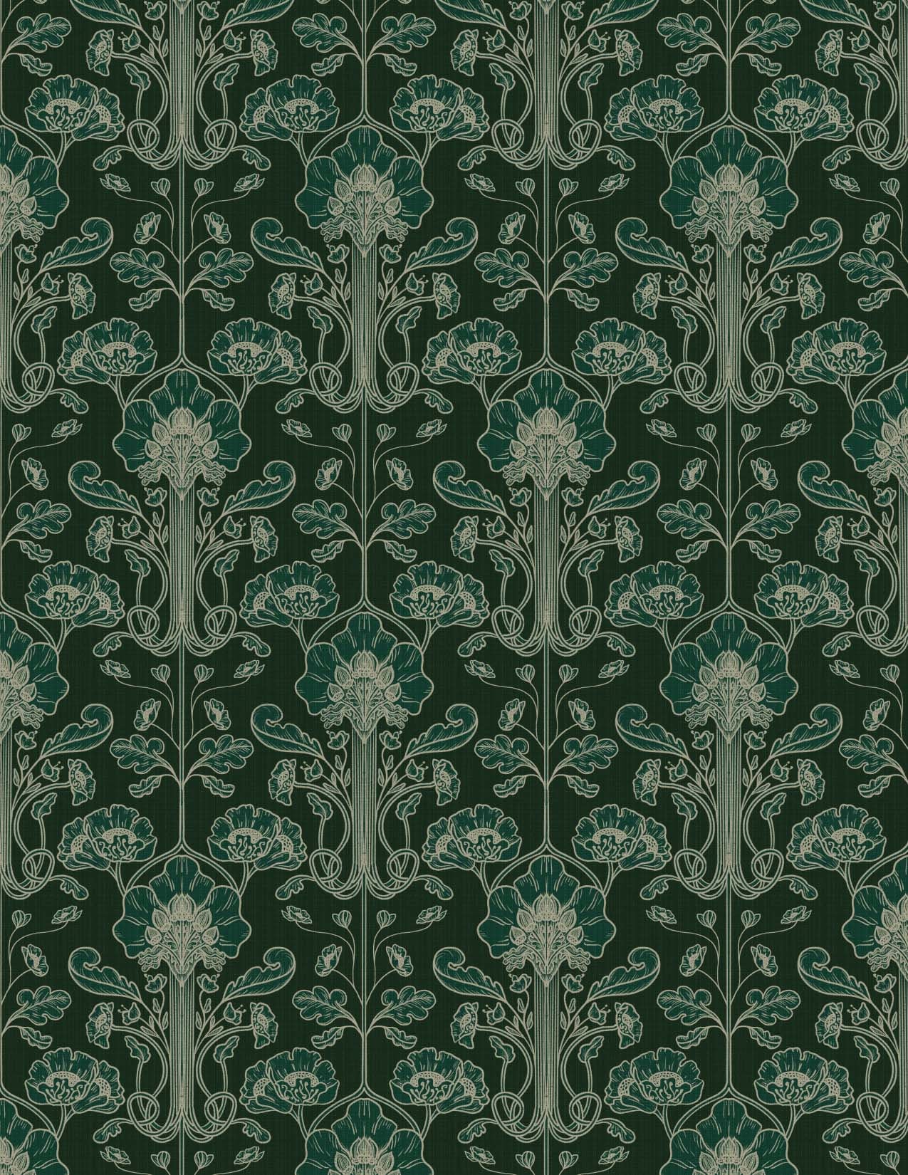 Art Deco Damask Evergreen