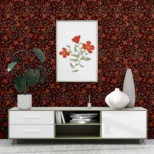 Falling Poppies Red