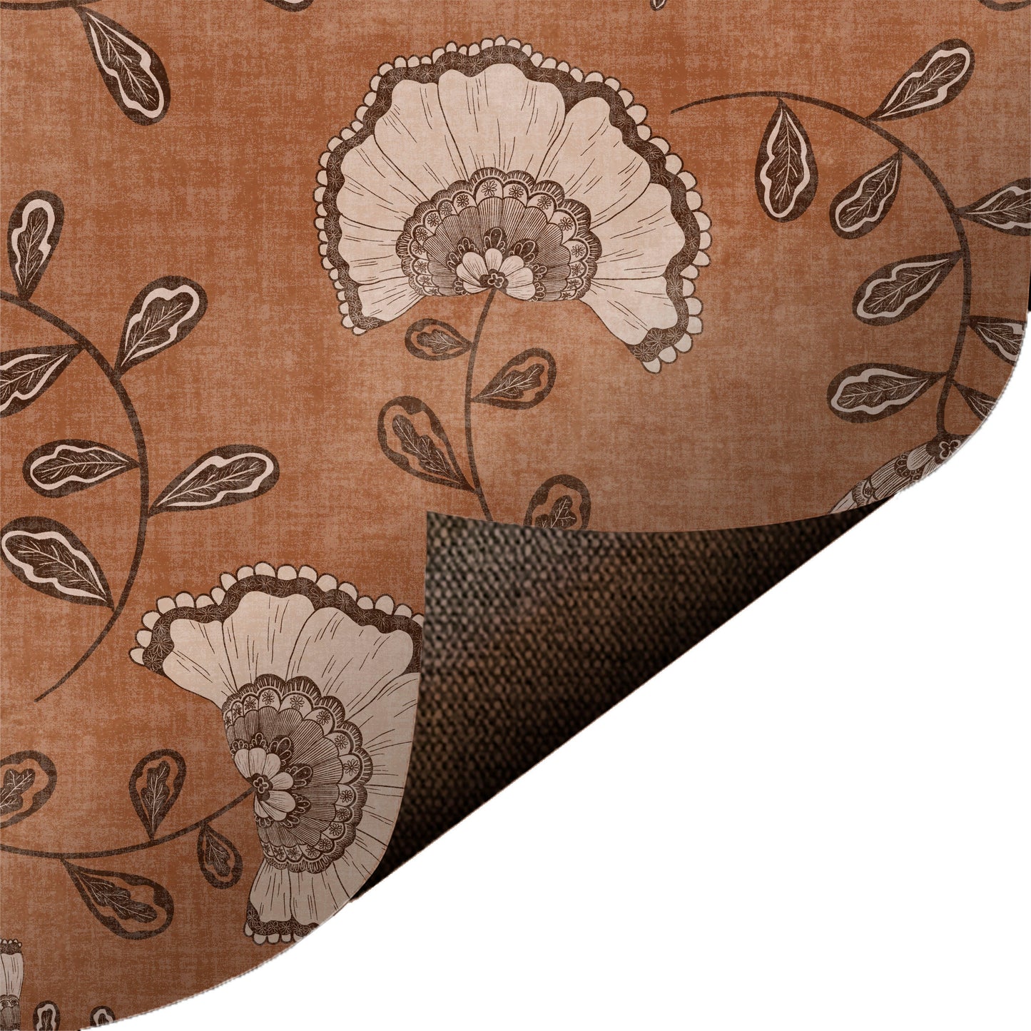 Stylized Florals Burnt Orange