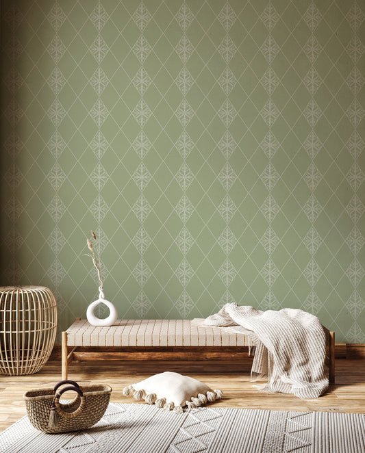 Diamond Lines Green