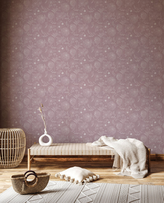 Floral Lines Mauve
