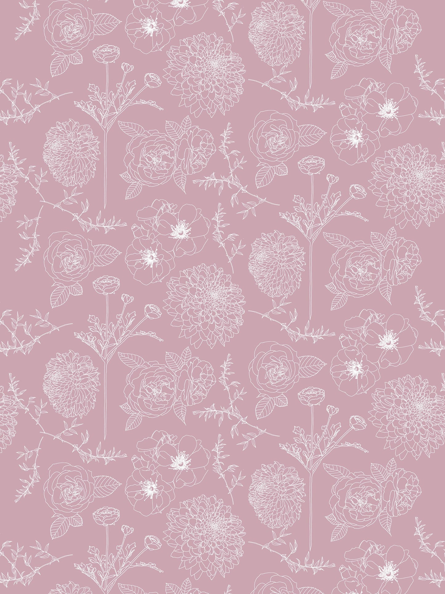 Floral Lines Mauve