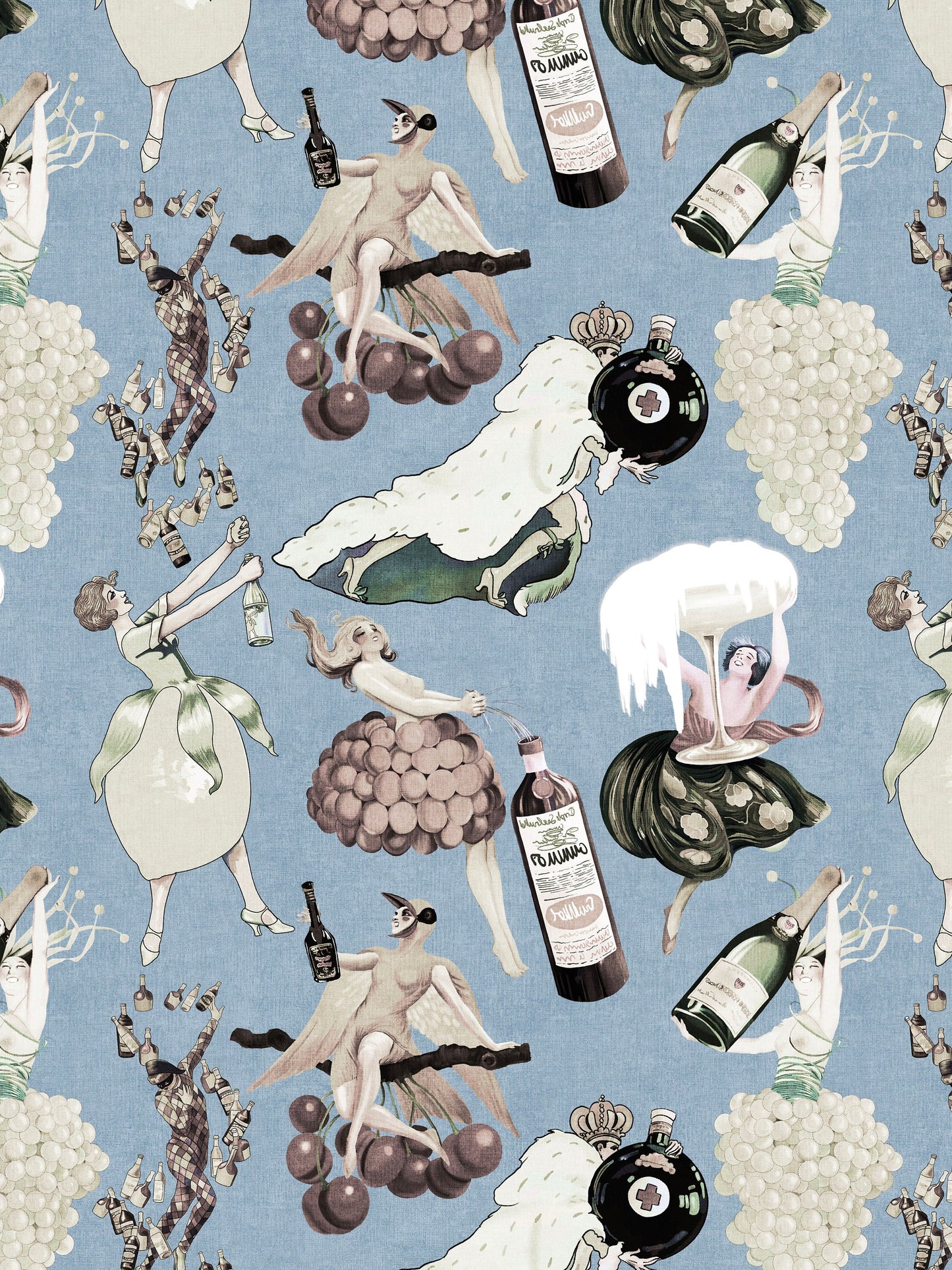 Vintage Alcohol Blue