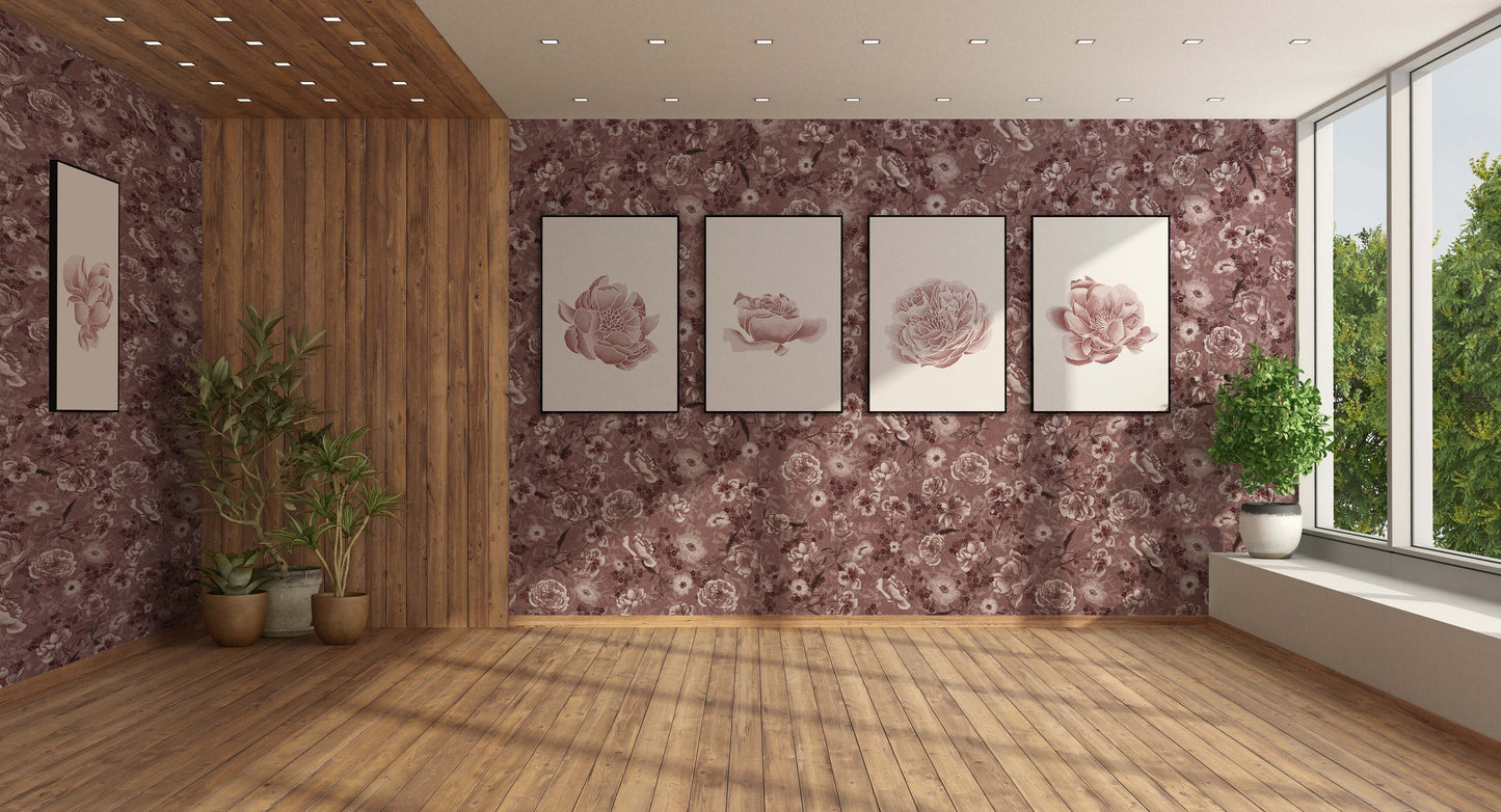 Confetti Floral Burnt Red